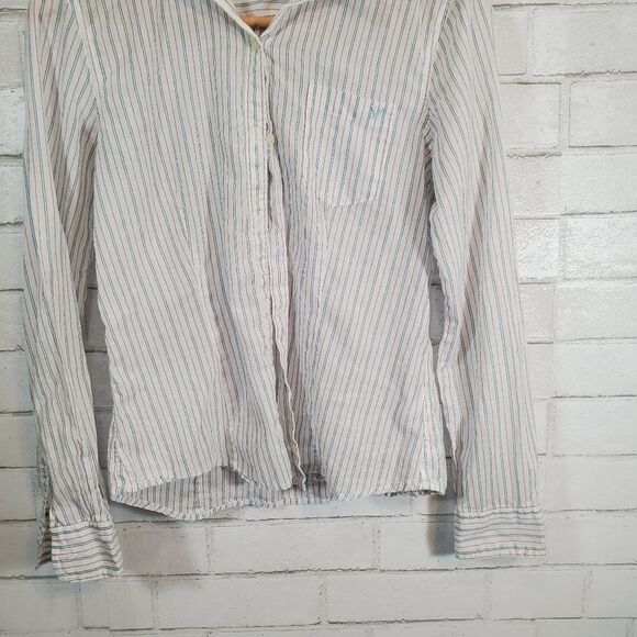 AEO sheer full-button down blouse - Picture 4 of 13